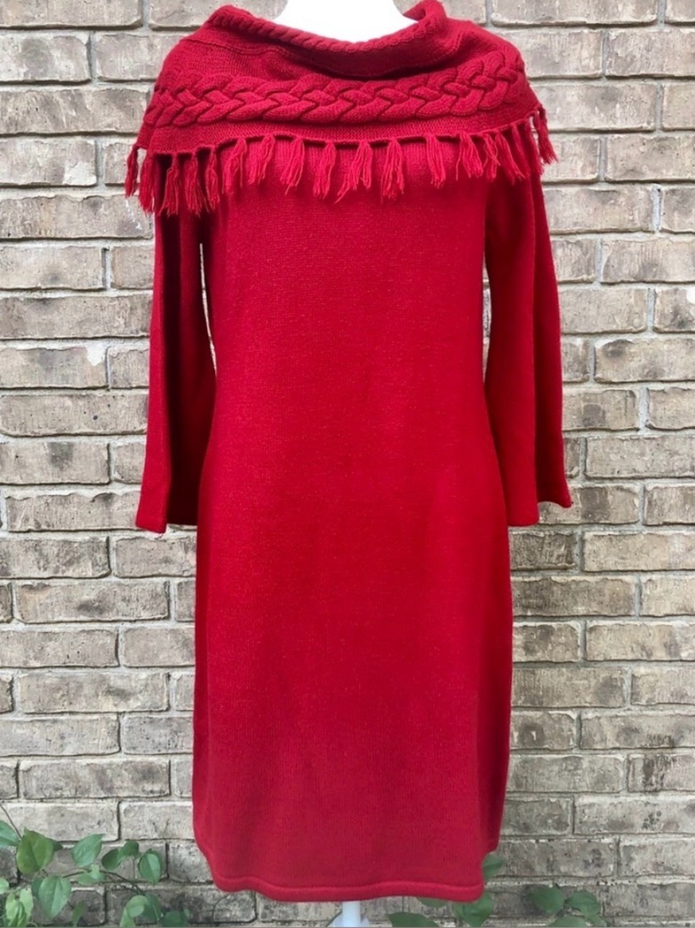 Liz Claiborne: red knit sweater dress size large